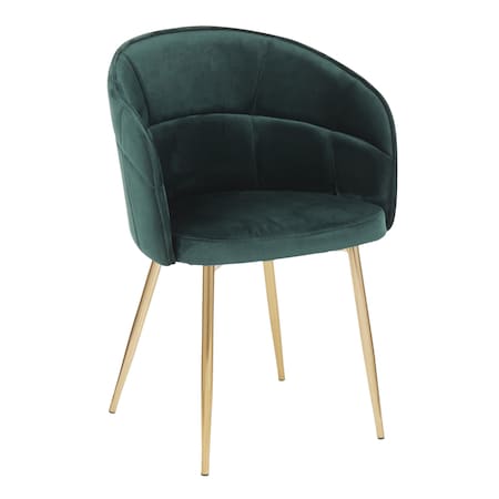 Lindsey Chair In Gold Metal And Green Velvet